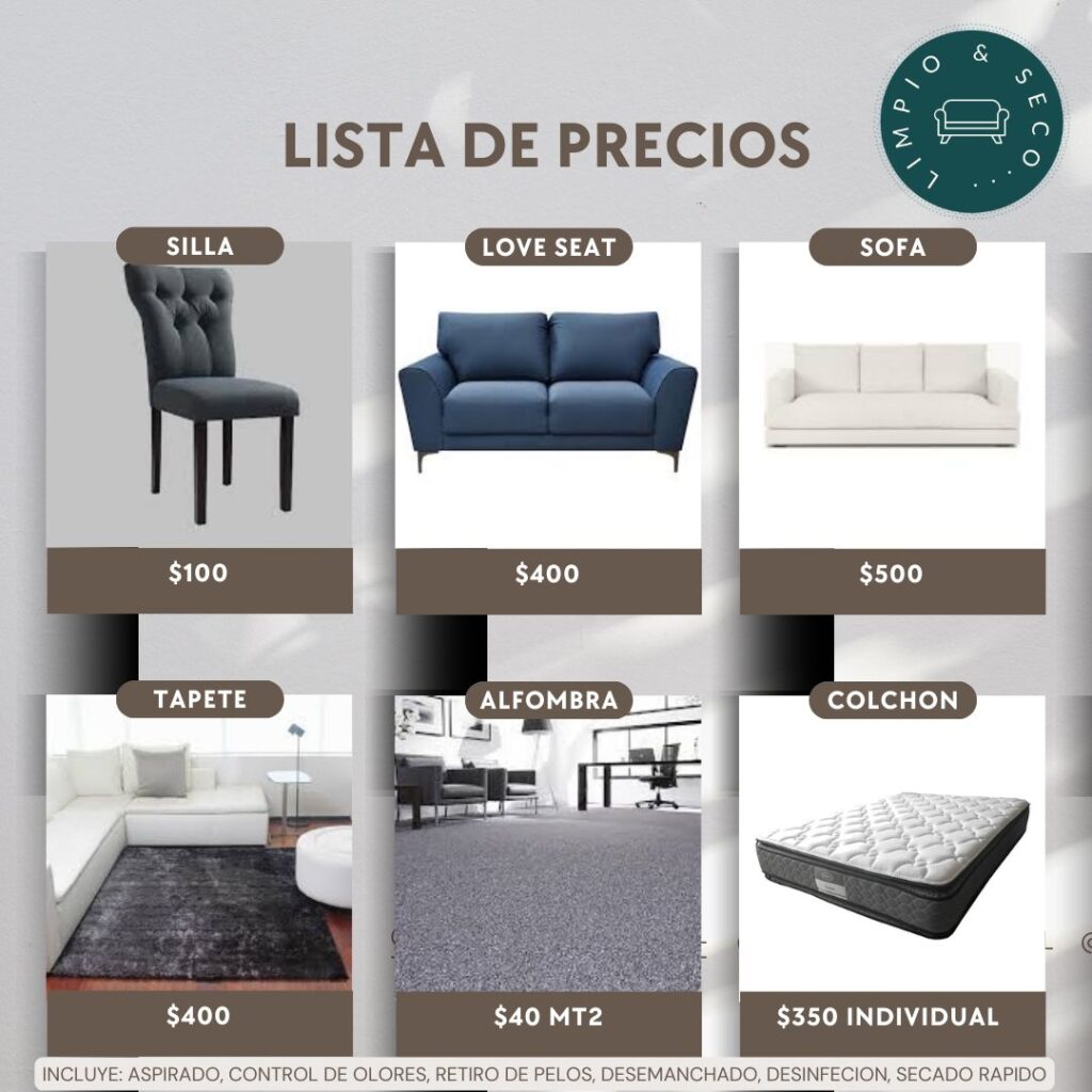 listado de precios muebles