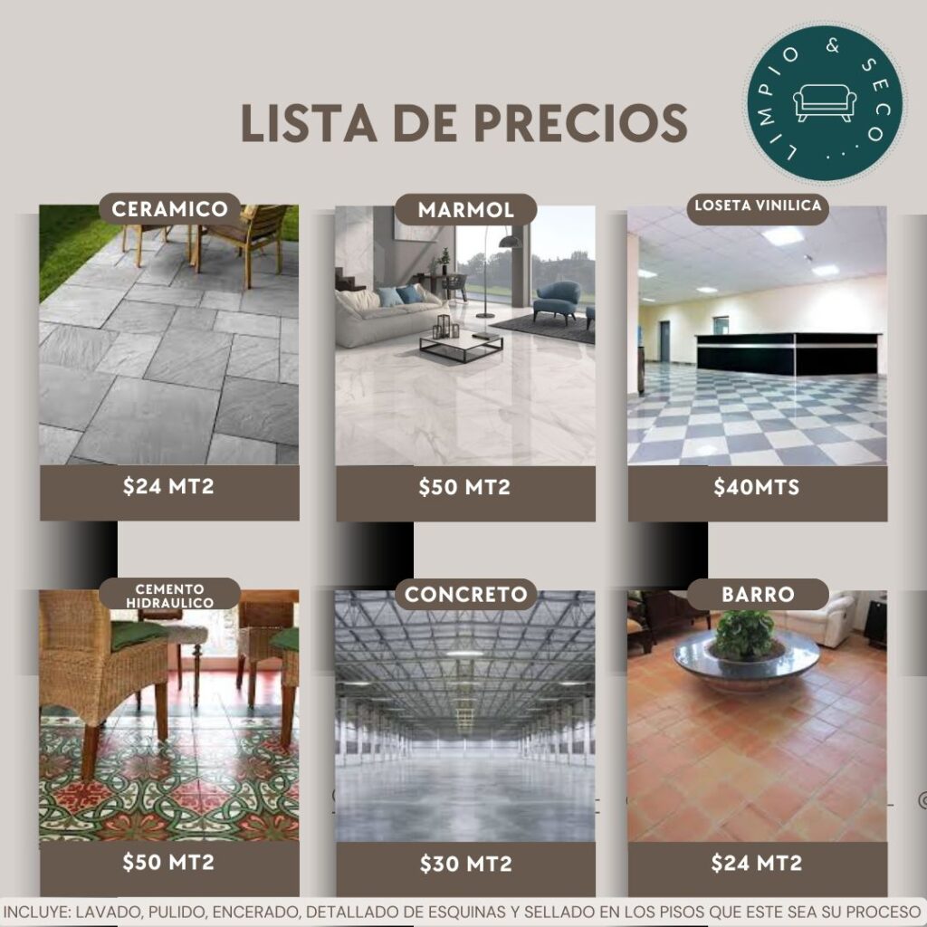 listado de precios de servicios